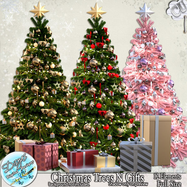 CHRISTMAS TREES AND GIFTS CU PACK - FULL SIZE - Click Image to Close